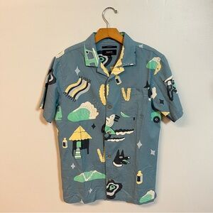 Roark Gonzo Viaje Short-Sleeve Shirt Men's Agave Blue Small